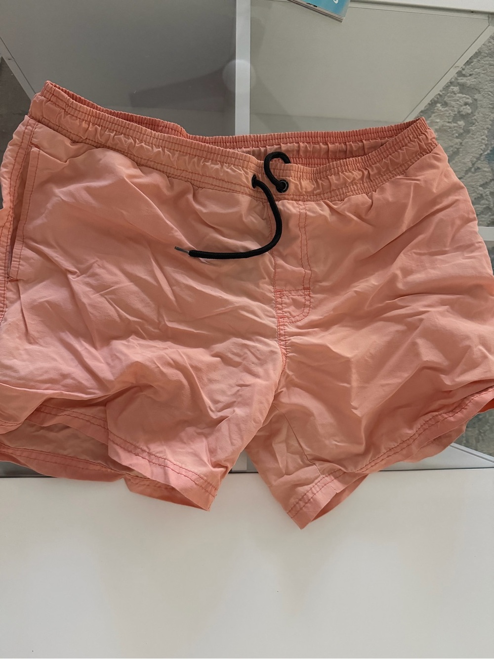 Men's Coral Swim Trunks with Drawstring